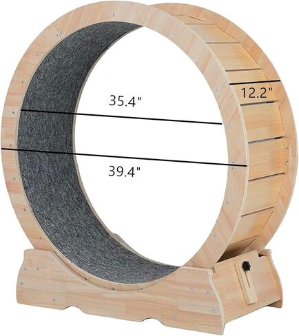 Large Cat Wheel Exerciser for Indoor Cats, 43.3 inch Cat Exercise Running Wheel Treadmill with with Lock, Cat Wheel for Fitness Weight Loss Device (Natural Wood, XL) in Saudi Arabia