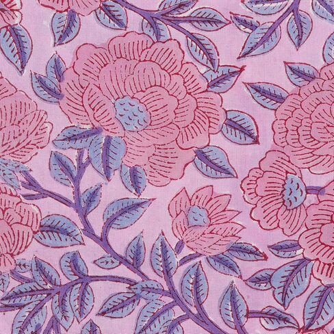 Baby Purple and Pink 100% Pure Cotton Cloth 20X20 Inch Washbale Napkins, Indian Hand Block Printed Reusable Set of 4 Dinner Napkins, Housewarming Wedding Christmas Napkins Gift for Her in Saudi Arabia