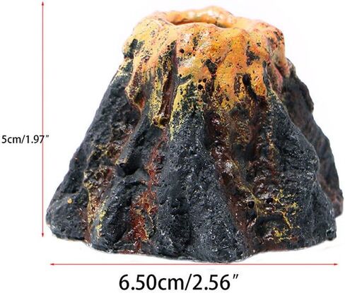 Aquarium Ornament Volcano Fish Tank Bubble Stone Decoration Bubbler Large Decor Landscaping (Small with Bubbler) in Saudi Arabia