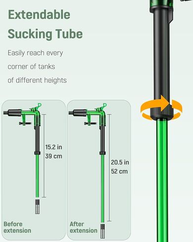 Pawfly Aquarium Water Changer Kit, Fish Tank Siphon Vacuum Cleaner with 6 Feet Long Hose and Extendable Tubing Manual Aquarium Gravel Cleaner Tools for Water Changing Sand Washing and Maintenance in Kuwait