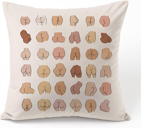 Butt Pillow Cover, Funny Throw Pillow Case, Best Friend Gift, Nice Bum Body Positive Pillow Covers, Self Love Pillow, Funny Gift, Butt Art (16x16 inches Pillow Cover) in Saudi Arabia
