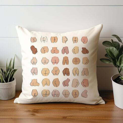 Butt Pillow Cover, Funny Throw Pillow Case, Best Friend Gift, Nice Bum Body Positive Pillow Covers, Self Love Pillow, Funny Gift, Butt Art (16x16 inches Pillow Cover) in Saudi Arabia