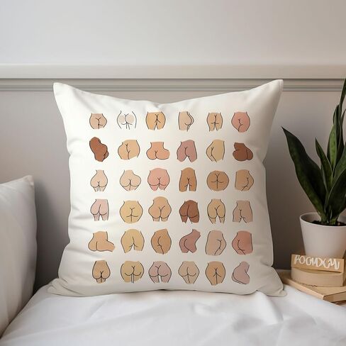 Butt Pillow Cover, Funny Throw Pillow Case, Best Friend Gift, Nice Bum Body Positive Pillow Covers, Self Love Pillow, Funny Gift, Butt Art (16x16 inches Pillow Cover) in Saudi Arabia