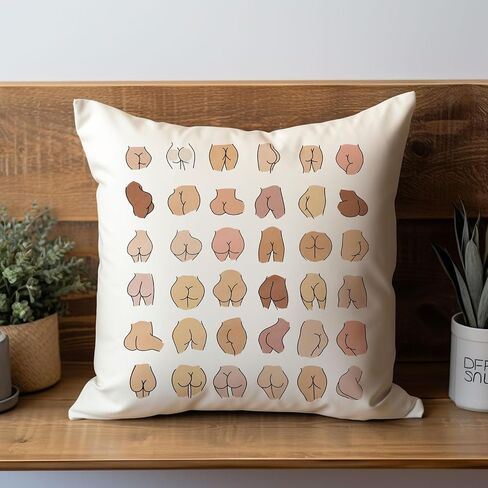 Butt Pillow Cover, Funny Throw Pillow Case, Best Friend Gift, Nice Bum Body Positive Pillow Covers, Self Love Pillow, Funny Gift, Butt Art (16x16 inches Pillow Cover) in Saudi Arabia