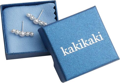 أقراط اللؤلؤ الزاحف من الفضة الاسترليني مصنوعة يدويًا من 5 أقراط متسلقة من لؤلؤ المياه العذبة المزروعة in Kuwait