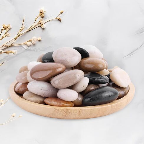 WHANLEY L&Q 2.8 رطل صخور نهرية طبيعية (2 ~ 4 بوصات) حصى مصقولة، صخور للنباتات، أحجار زخرفية، أحجار المناظر الطبيعية، صخور تررم، صخور حوض السمك، صخور النهر، الحصى، الحصى للداخلية، الصخور... in Kuwait