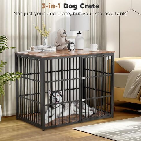 Lyromix 48'' XXL Dog Crate Furniture with 3 Doors for Large Dogs in Saudi Arabia