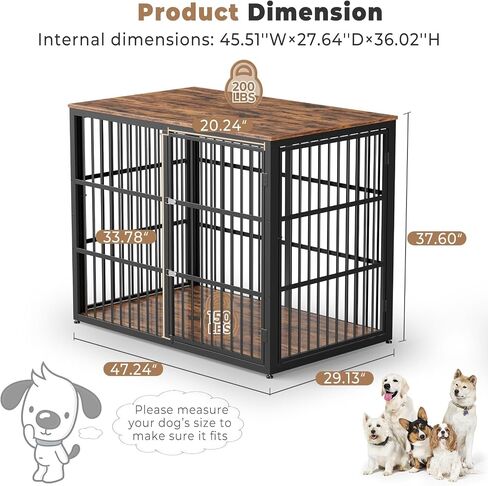 Lyromix 48'' XXL Dog Crate Furniture with 3 Doors for Large Dogs in Saudi Arabia