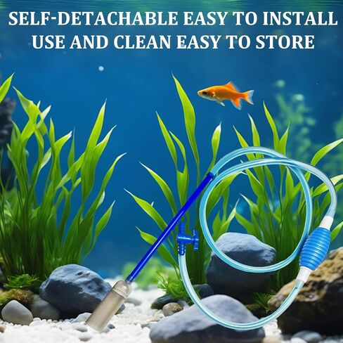 Aquarium Gravel Cleaner, Fish Tank Water Changer, Manual Siphon Vacuum Pump Fish Tank Water Changer Kit with Adjustable Flow Out Valve for Sand Cleaning in Kuwait