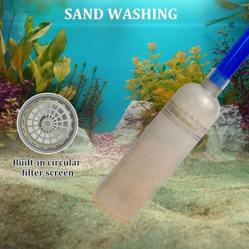 Aquarium Gravel Cleaner, Fish Tank Water Changer, Manual Siphon Vacuum Pump Fish Tank Water Changer Kit with Adjustable Flow Out Valve for Sand Cleaning in Kuwait