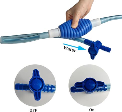 Aquarium Gravel Cleaner, Fish Tank Water Changer, Manual Siphon Vacuum Pump Fish Tank Water Changer Kit with Adjustable Flow Out Valve for Sand Cleaning in Kuwait