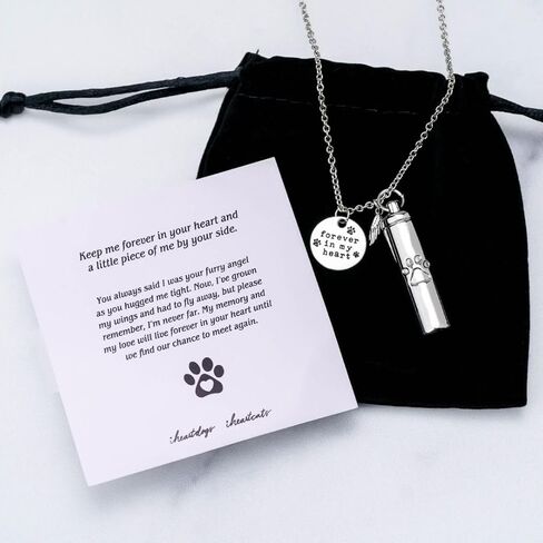 قلادة iHeartDogs Dog Urn - "Forever In My Heart" مجوهرات تذكارية من الفولاذ المقاوم للصدأ لرماد الحيوانات الأليفة in Kuwait