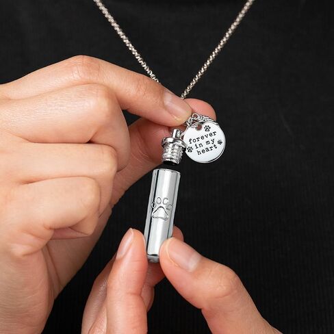 قلادة iHeartDogs Dog Urn - "Forever In My Heart" مجوهرات تذكارية من الفولاذ المقاوم للصدأ لرماد الحيوانات الأليفة in Kuwait