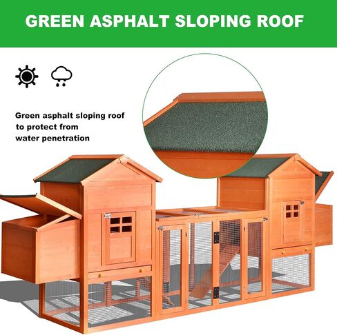 Rabbit Hutch, Indoor Bunny Cage, Outdoor Rabbit Cages with Run, Pet House with Deeper No Leak Tray, UV Panel, Removable Bottom Wire Mesh for Small Animals,Grey in Saudi Arabia