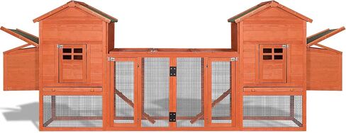 Rabbit Hutch, Indoor Bunny Cage, Outdoor Rabbit Cages with Run, Pet House with Deeper No Leak Tray, UV Panel, Removable Bottom Wire Mesh for Small Animals,Grey in Saudi Arabia