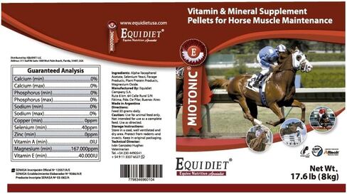 MIOTONIC Supplement for Horse - Vitamin E for Horses - Horse Feed - Vitamins and Minerals Supplements - Pellets for Horses - Weight Builder for Horses - Neutraceuticals (3, Kilograms) in Saudi Arabia