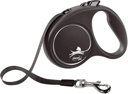 Flexi Black Design Tape Black Small 5m Retractable Dog Leash/Lead for Dogs up to 15kgs/33lbs in Kuwait
