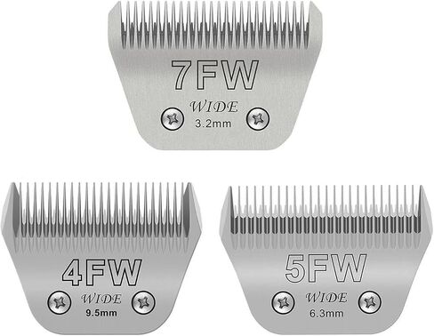 Wide Blades for Dog Grooming Blades Compatible with Andis,Oster A5,Wahl km10 Dog Clippers Stainless Steel Blades Blades for Animal Dog,Cat,Horse, (#4FW(9.5mm)) in Saudi Arabia