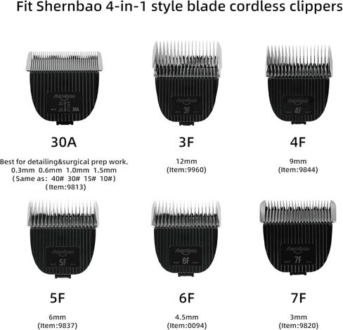 ماكينة قص شعر الكلاب الأليفة من شيرنباو، شفرات قابلة للفصل، شفرات 4 في 1، شفرات بديلة PGC-670 (670-30#) in Kuwait