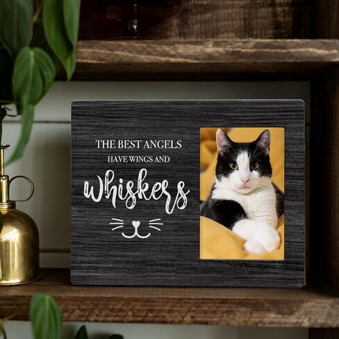 IAXIC Sympathy Photo Frame Memorial Picture Frame Cat Memorial Gifts for Loss of Cat Pet Loss Gifts to Honor and Remember a Cat, Grief Gifts for Women Remembrance Decorations for Wall Desk Tabletop in Saudi Arabia