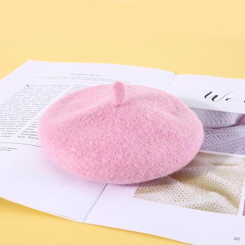 Pink Cute Pet Beret Cap Kitten Puppy Pet Headgear Decor Photo Props Elastic Lovely with Rope Pet Supplies in Saudi Arabia