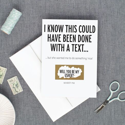 Funny Will You Marry Us Scratch Off Card, Perfect for Friend, Officiant, Rabbi, Priest Proposal Card from Bride and Groom, This Could Have Been Done With a Text But She Wanted Something Nic (Marry Us) in Saudi Arabia