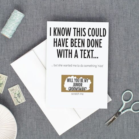 Funny Will You Marry Us Scratch Off Card, Perfect for Friend, Officiant, Rabbi, Priest Proposal Card from Bride and Groom, This Could Have Been Done With a Text But She Wanted Something Nic (Marry Us) in Saudi Arabia