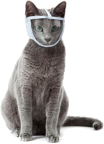 Cat Muzzle, Breathable Cat Face Cover Transparent Anti Bite Face Protection for Nail Trimming Bathing Postoperative Care in Saudi Arabia