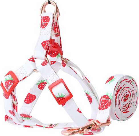 سرج للحيوانات الأليفة مع مقود، سرج للكلاب على شكل فواكه قابل للتعديل وخفيف الوزن للقطط من أجل القطط والجرو والكلاب الصغيرة والفراولة S in Kuwait