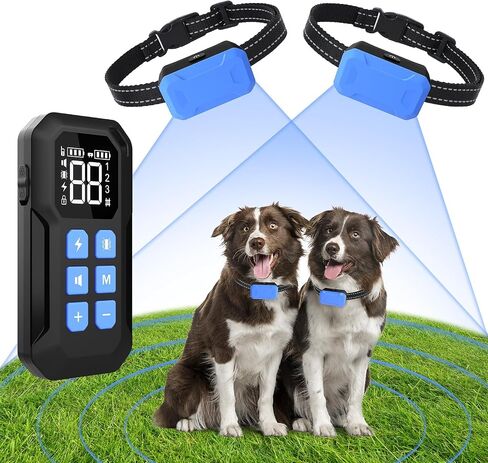 MASBRILL Electric Dog Fence Wireless - 2 in 1 Wireless Dog Fence for 2 Dogs & Dog Training Collars - Electric Dog Containment Wireless System with Adjustable Beep Vibration and Shock Collar in Saudi Arabia