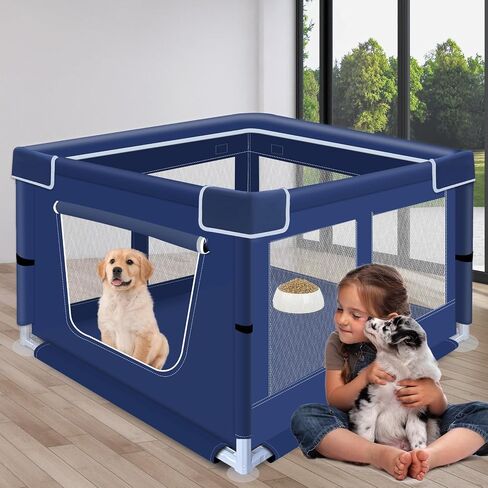 Foldable Portable Soft Dog Playpen with Gate, Dog Fence Puppy Playpen for Indoor & Outdoor in Saudi Arabia