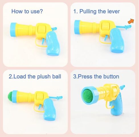 34Pcs Cat Toy Ball Launcher Gun, Cat Balls Fetch Toy, Plush Fuzzy Balls Shooting Cat Toy, A Toy Gun Launcher with 30 PomPoms and 3 Bonus Balls, interactive Toy for Bored Indoor Cats, Kitten Pet Toys in Saudi Arabia