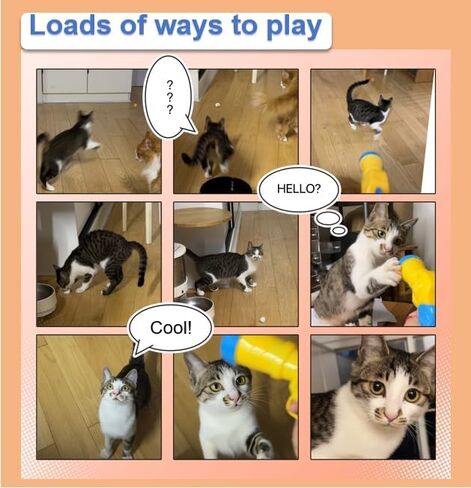 34Pcs Cat Toy Ball Launcher Gun, Cat Balls Fetch Toy, Plush Fuzzy Balls Shooting Cat Toy, A Toy Gun Launcher with 30 PomPoms and 3 Bonus Balls, interactive Toy for Bored Indoor Cats, Kitten Pet Toys in Saudi Arabia