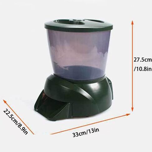4.5L Automatic Fish Feeder, Pond Fish Feeder, Outdoor Fish Food Dispenser, Large Moisture Proof Timer Feeding Food Dispenser(GREEN) in Saudi Arabia