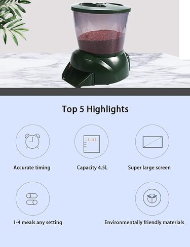 4.5L Automatic Fish Feeder, Pond Fish Feeder, Outdoor Fish Food Dispenser, Large Moisture Proof Timer Feeding Food Dispenser(GREEN) in Saudi Arabia