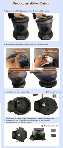 وحدة تغذية أسماك أوتوماتيكية سعة 4.5 لتر، وحدة تغذية أسماك البركة، موزع طعام الأسماك في الهواء الطلق، موزع طعام كبير مقاوم للرطوبة (أخضر) in Kuwait