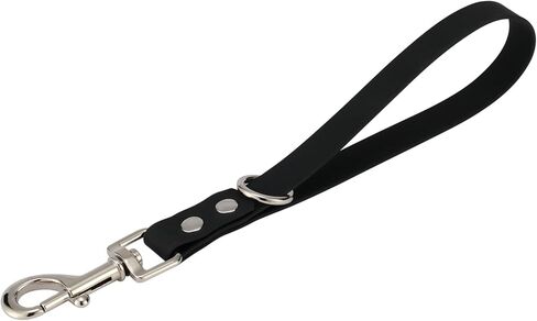 Short Dog Leash - 9 Inch, 0.6 Inch Wide Heavy Duty Traffic Leash for Dogs Short Leash for Dog Training Control, Waterproof PVC Dog Training Leashes Dog Grab Tab Dog Short Leash (Black, 9'') in Saudi Arabia
