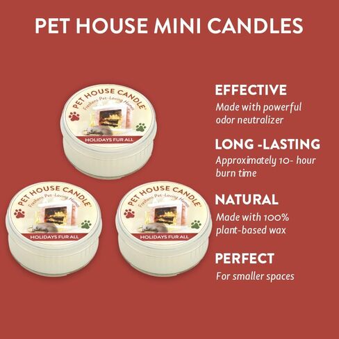 شمعة صغيرة من One Fur All Pet House - عبوة من 3 قطع على شكل كب كيك ليمون - شمعة صغيرة مزيلة لرائحة الحيوانات الأليفة - شمعة شمع طبيعية - مجموعة شموع صغيرة - شمعة معطرة غير سامة صديقة للحيوانات الأليفة in Kuwait
