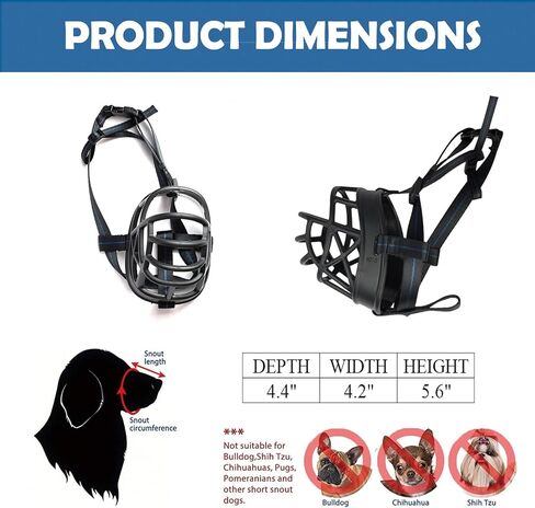 كمامة للكلاب مع سلة سيليكون للتغذية البطيئة، كمامة للكلاب العدوانية الصغيرة والمتوسطة والكبيرة، غطاء فم قفص إنساني ناعم للتدريب الإيجابي والمضغ المضاد للنباح، سهل القبول، أسود in Kuwait