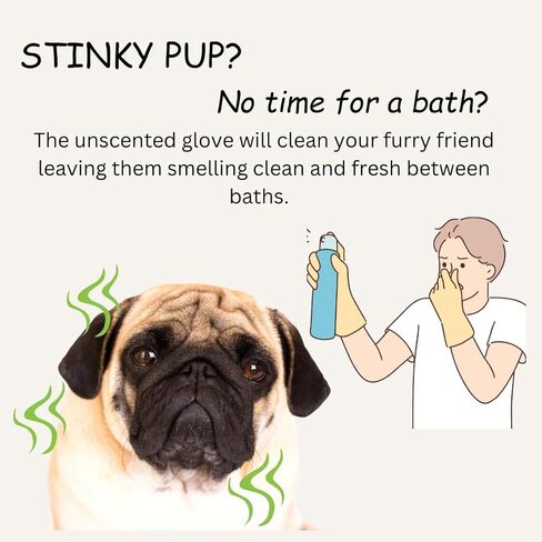 Portable Disposable Pet Cleaning Gloves with Aloe Extract and Jojoba Oil - Hypoallergenic, Unscented, Gentle Cleaning and Deodorizing, Nourishes and Smooths Hair, Safe for Dogs in Kuwait