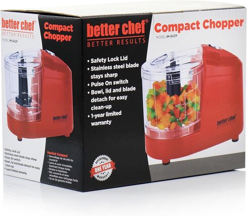 Better Chef 1.5-Cup Mini Food Processor | Stainless-Steel Blade | Pulse Switch (Black) in Saudi Arabia