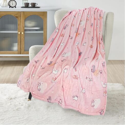My Paws Super Soft & Cute Fluffy Premium Warm Calming Flannel Fleece Hypoallergenic Pet Napping Throw Blanket for Family and Small Medium Large Dog Puppy Cat Kitten Pink Beige 350GSM (30x40) in Saudi Arabia