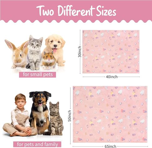 My Paws Super Soft & Cute Fluffy Premium Warm Calming Flannel Fleece Hypoallergenic Pet Napping Throw Blanket for Family and Small Medium Large Dog Puppy Cat Kitten Pink Beige 350GSM (30x40) in Saudi Arabia