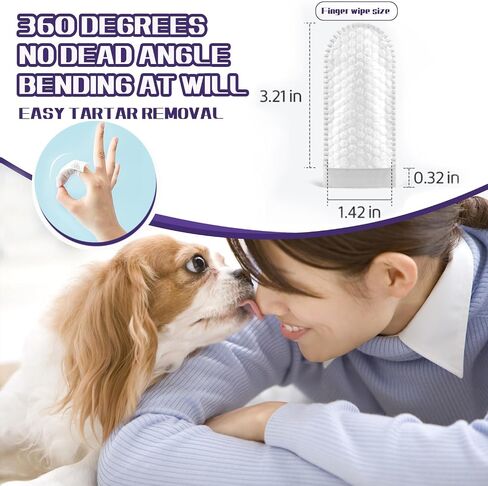 55 Counts Dogs & Cats Dental Care Wipes - Dog Teeth Cleaning Finger Wipes - Dog Tooth Brushing Kit Dental Wipes - Remove Bad Breath by Removing Plaque and Tartar Buildup & Freshens Breath in Saudi Arabia