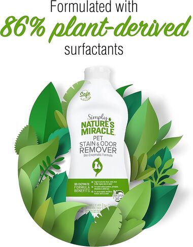 مزيل البقع والروائح الكريهة من نيتشرز ميراكل سيمبلي للحيوانات الأليفة، 32 أونصة، مصنوع من 86% من المواد السطحية المشتقة من النباتات in Kuwait