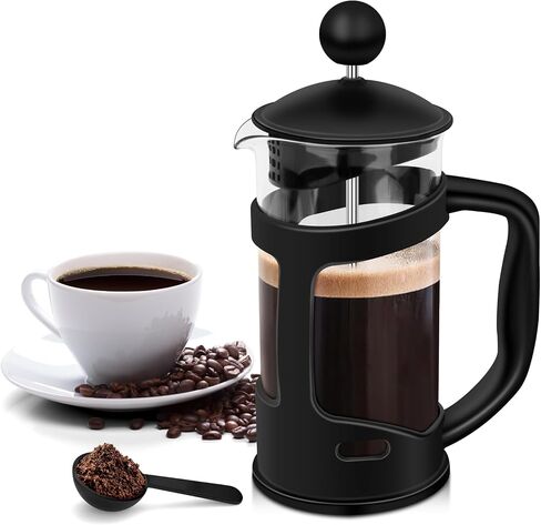 Mini French Press Coffee Maker 1 Cups, 12oz Coffee Press, Perfect for Coffee Lover Gifts Morning Coffee, Maximum Flavor Coffee Brewer with Stainless Steel Filter, 350ml - Small in Saudi Arabia