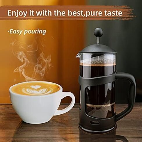 Mini French Press Coffee Maker 1 Cups, 12oz Coffee Press, Perfect for Coffee Lover Gifts Morning Coffee, Maximum Flavor Coffee Brewer with Stainless Steel Filter, 350ml - Small in Saudi Arabia