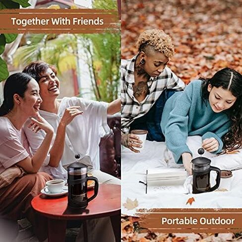 Mini French Press Coffee Maker 1 Cups, 12oz Coffee Press, Perfect for Coffee Lover Gifts Morning Coffee, Maximum Flavor Coffee Brewer with Stainless Steel Filter, 350ml - Small in Saudi Arabia
