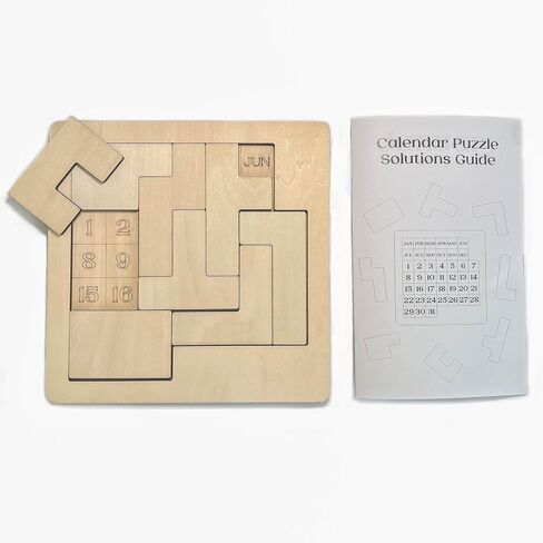 Daily Calendar Puzzle (High Quality Wood) for Coffee Tables, Family Rooms, Christmas Gift, Students, Office Toy, Game Room (Natural Wood) in Saudi Arabia