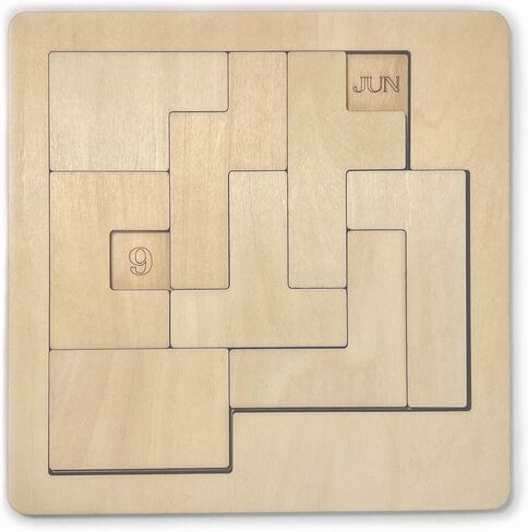 Daily Calendar Puzzle (High Quality Wood) for Coffee Tables, Family Rooms, Christmas Gift, Students, Office Toy, Game Room (Natural Wood) in Saudi Arabia